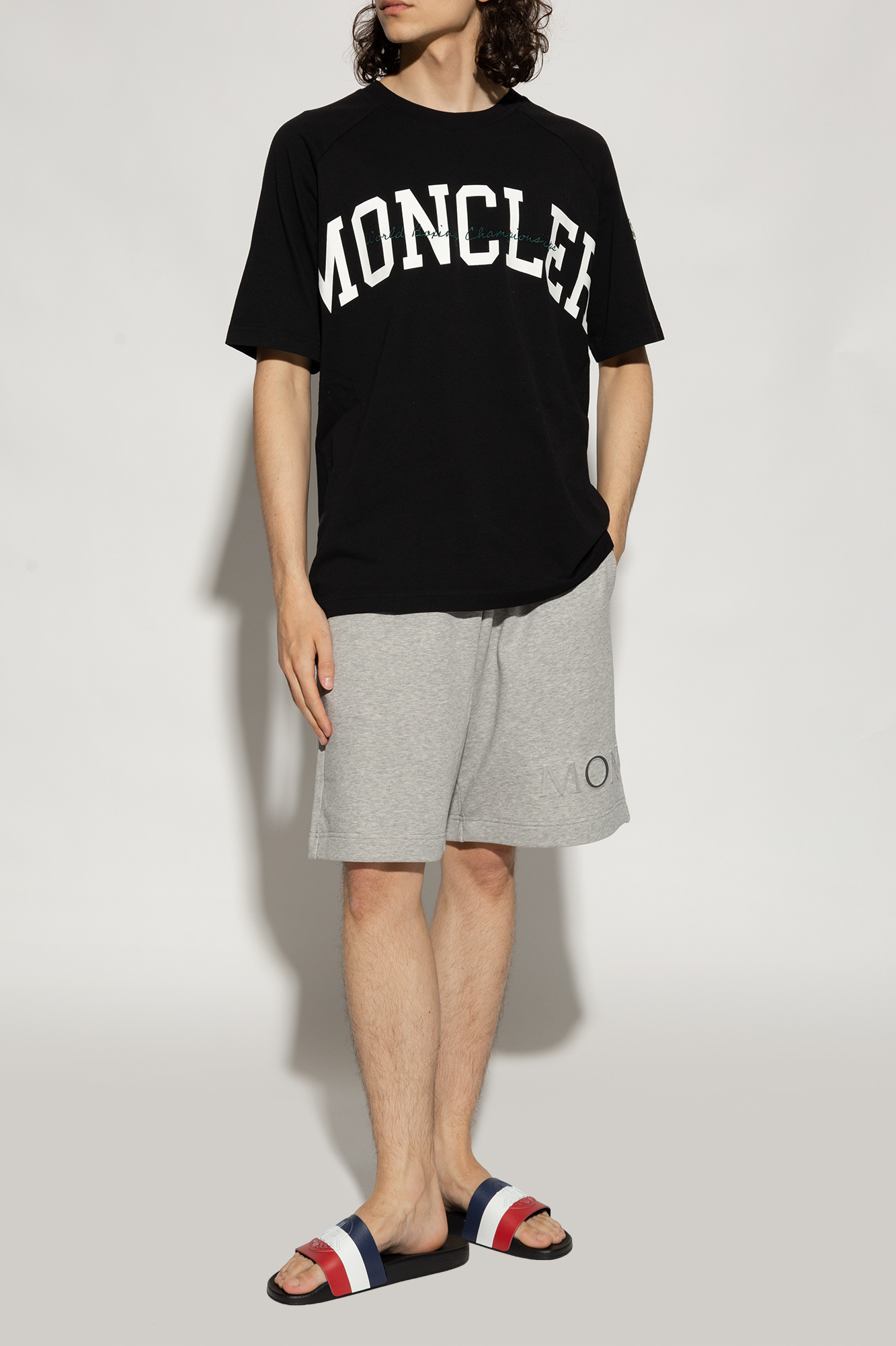 【関税&送料込】Moncler Basile Rubber Sliders Black Basile Rubber Sliders - Sandals & Sliders for Men